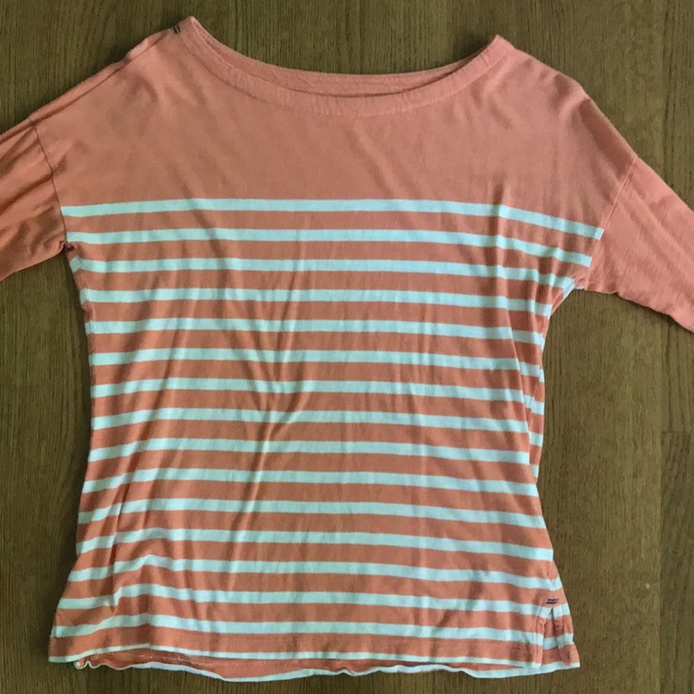 Women’s old navy relaxed 3/4 sleeve striped shirt